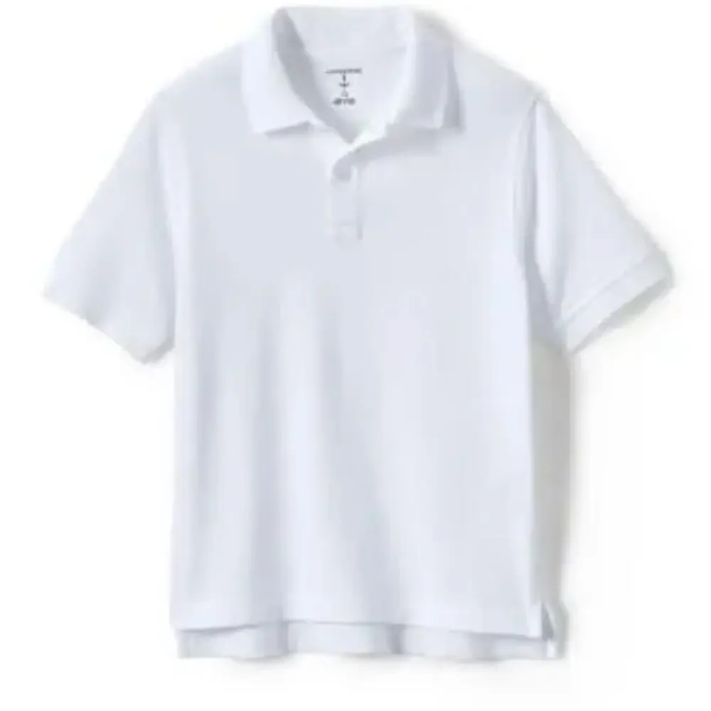 SKU 1630 Lands' End Kids Uniform Short Sleeve Mesh Polo XL NWT white